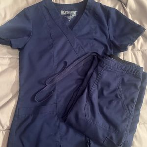 Navy blue greys anatomy scrub set